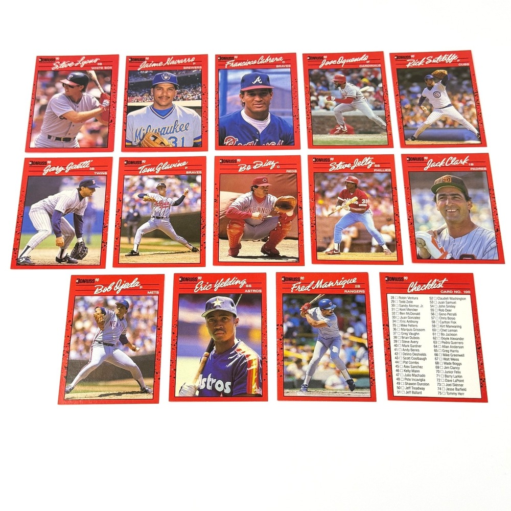 1990 Donruss Baseball No Dot After Inc Error Lot 14 Cards NM